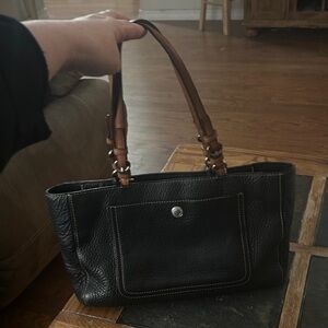 Black Leather Tote Bag